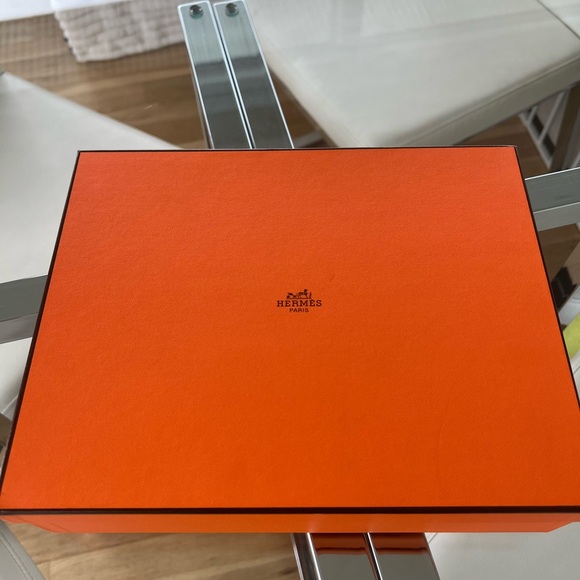 Hermes White Himalaya Oran Sandals - Picture 12 of 12